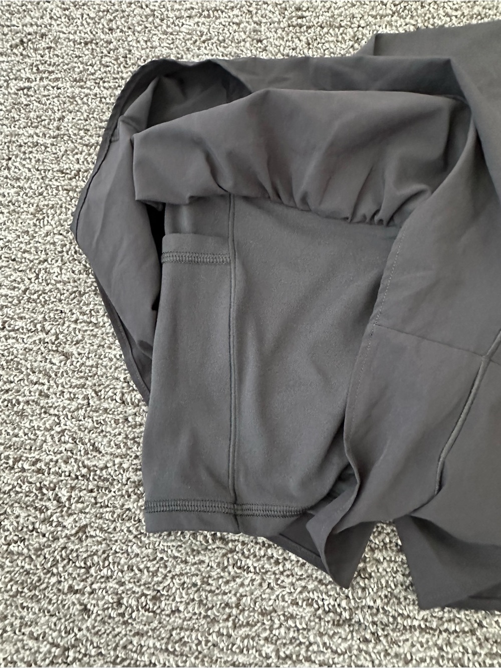 aerie Black Athletic Shorts with Flared Overlay - Picture 3 of 3